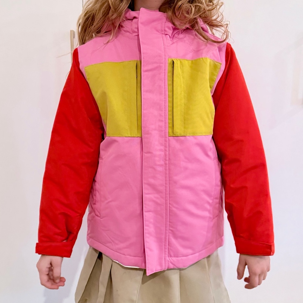 Hanna Andersson Pink and Red Kids Puffer Jacket